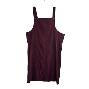 White Stag Dress Womens 20W Burgundy Stretch Jumper Pinafore Plus Size‎ Pockets